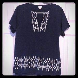 J crew embroidered top